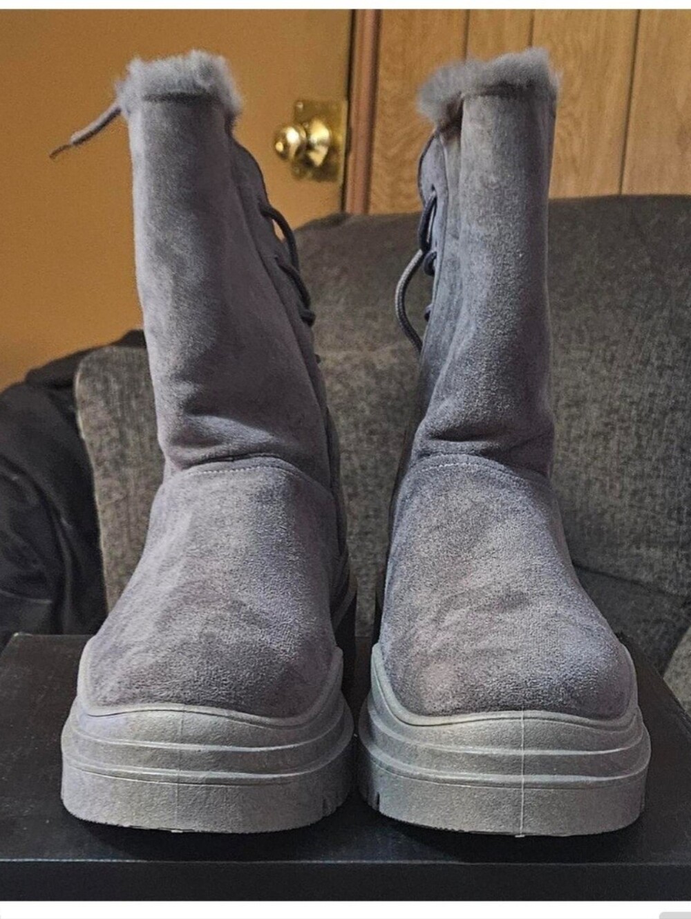 Grey Suede Boots